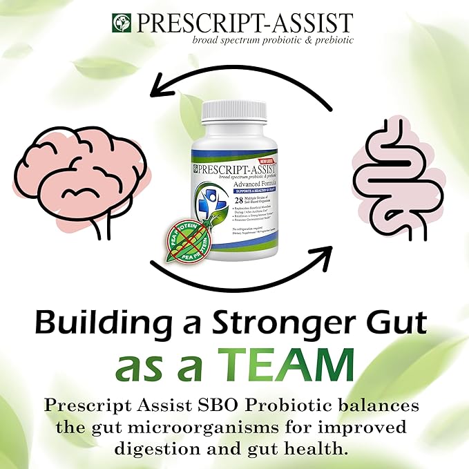Prescript-Assist Prebiotics & Probiotics for Digestive & Immune Health with No Pea Protein for Quick Absorption - Advanced Plant-Based, Vegan, Support Muscle Recovery & Gut Health, 90 Capsules