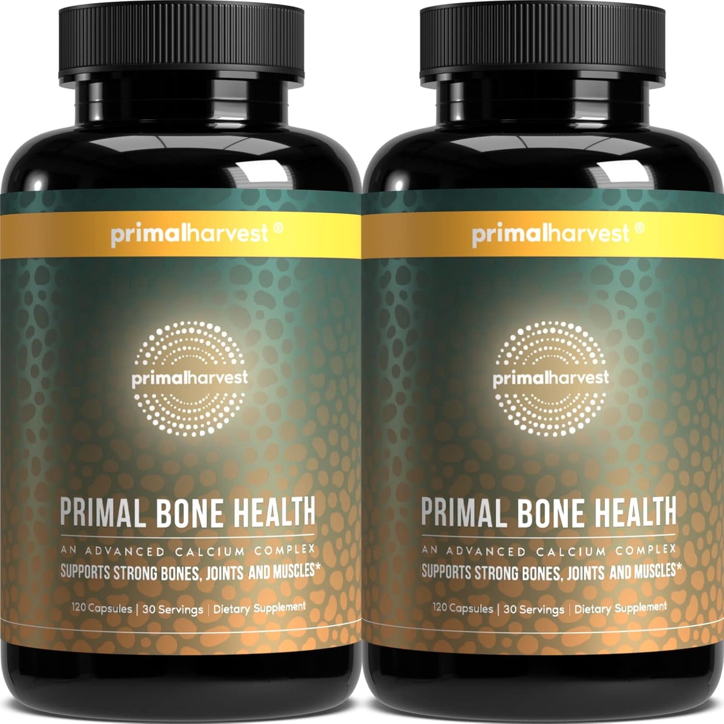 Primal Harvest 2 Pack, Primal Bone Health Calcium Carbonate Bone Health Complex for Men & Women with Calcium, Magnesium, Zinc, Manganese, Potassium, & L-Carnitine (240 Capsules)