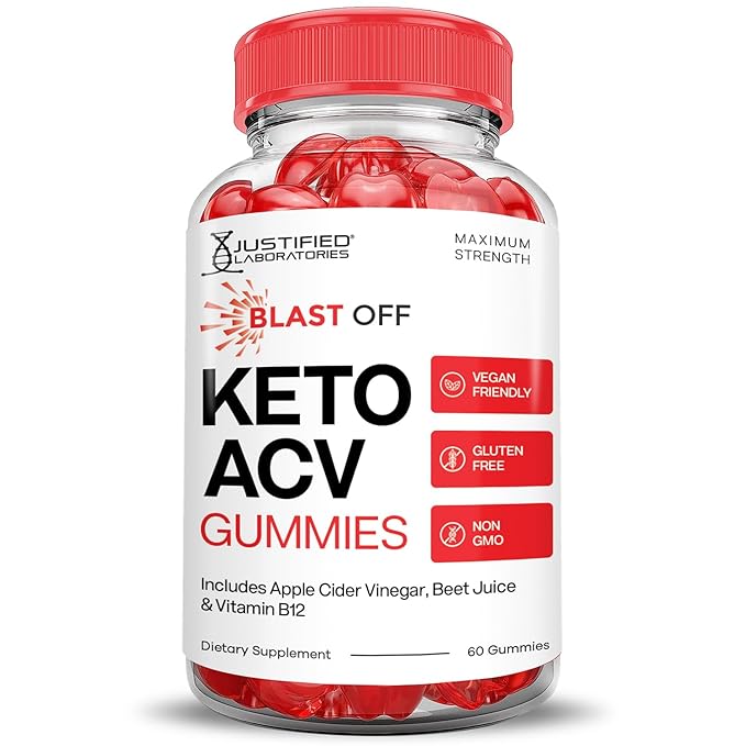 (2 Pack) Blast Off Keto ACV Gummies Advanced Formula 1000MG Blast Keto Gummies Apple Cider Vinegar Formulated with Pomegranate Beet Juice Powder B12 Vegan Non GMO 120 Gummys