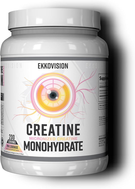 Creatine Monohydrate Powder, Micronized, Pink Lemonade, Pre Workout & Post Workout Supplement for Men and Women, Energy Support, Easy to Mix in Shakes, Smoothies & Beverages, 200 Servings