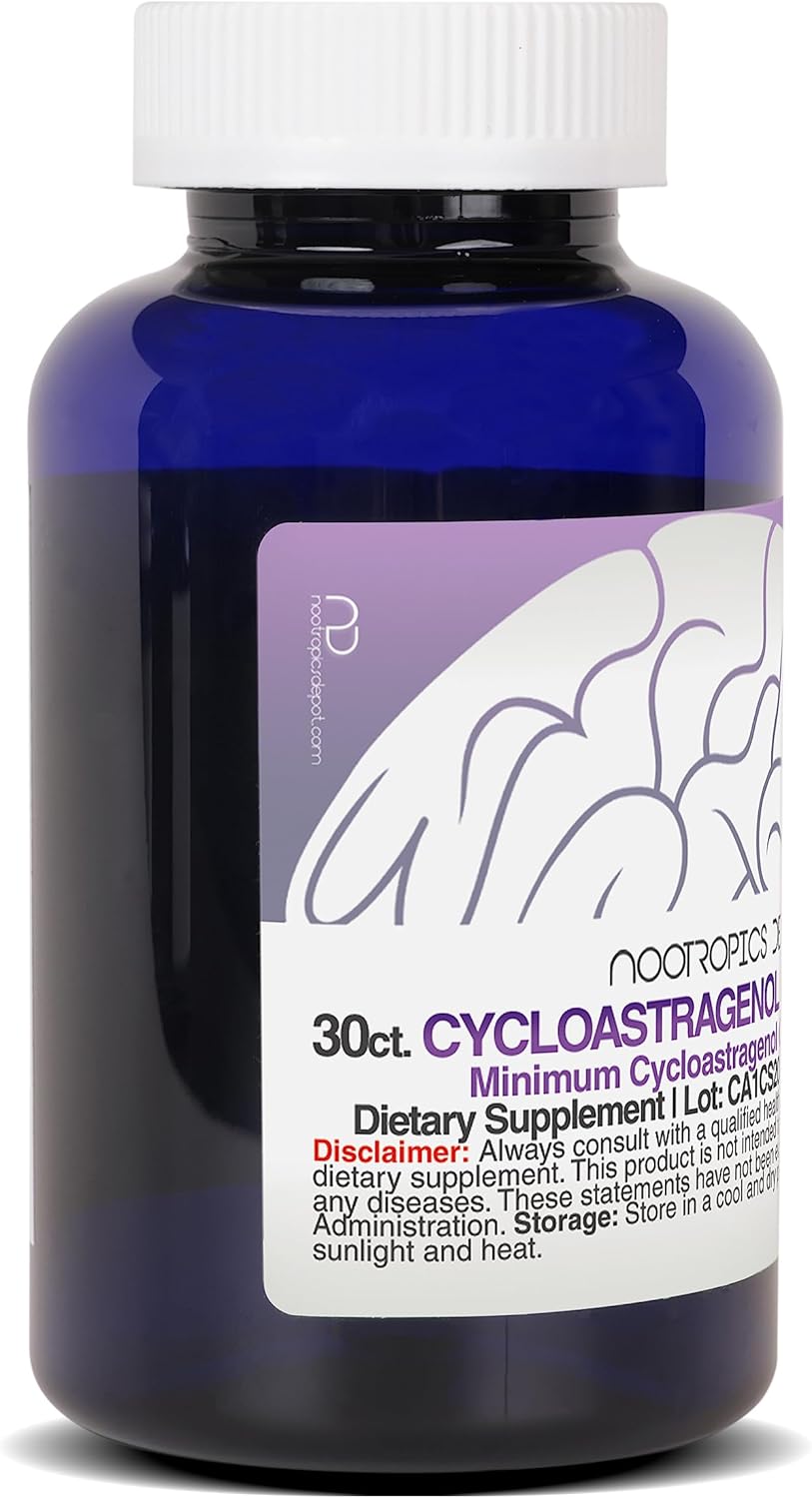 Nootropics Depot Cycloastragenol 10% Capsules | 100mg | 30 Count | Astragalus membranaceus | Cellular Health, Immune Support, Lengthens Telomeres