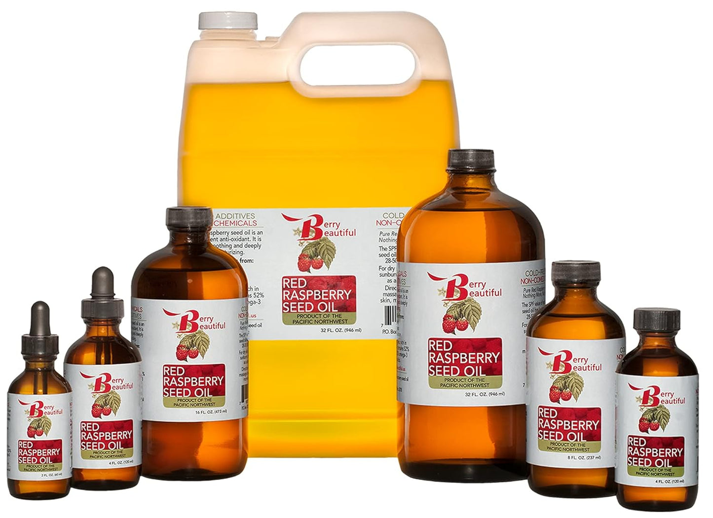 100% Pure Red Raspberry Seed Oil – 2 fl oz | Sustainably Cold-Pressed from Northwest Co-op Raspberries