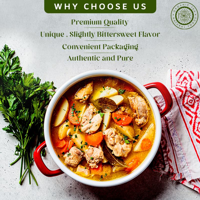 Pride of India – Bay Leaf Powder – Fresh & Authentic Bay Leaf Ground – Gourmet Spice – Good for Seasoning Stews/Soups/Tea – Easy to Use – 1.7 oz. Small Dual Sifter Jar