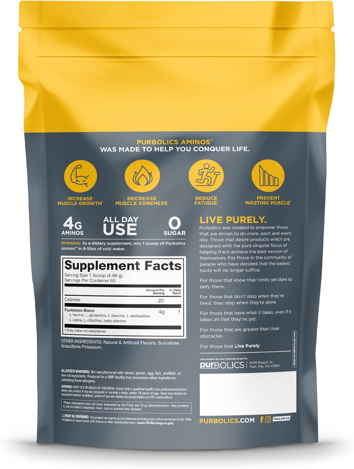 Aminos | 4g of Free-Form Amino Acids, Beta-Alanine, 0 Calories & 60 Servings (Rainbow Candy)