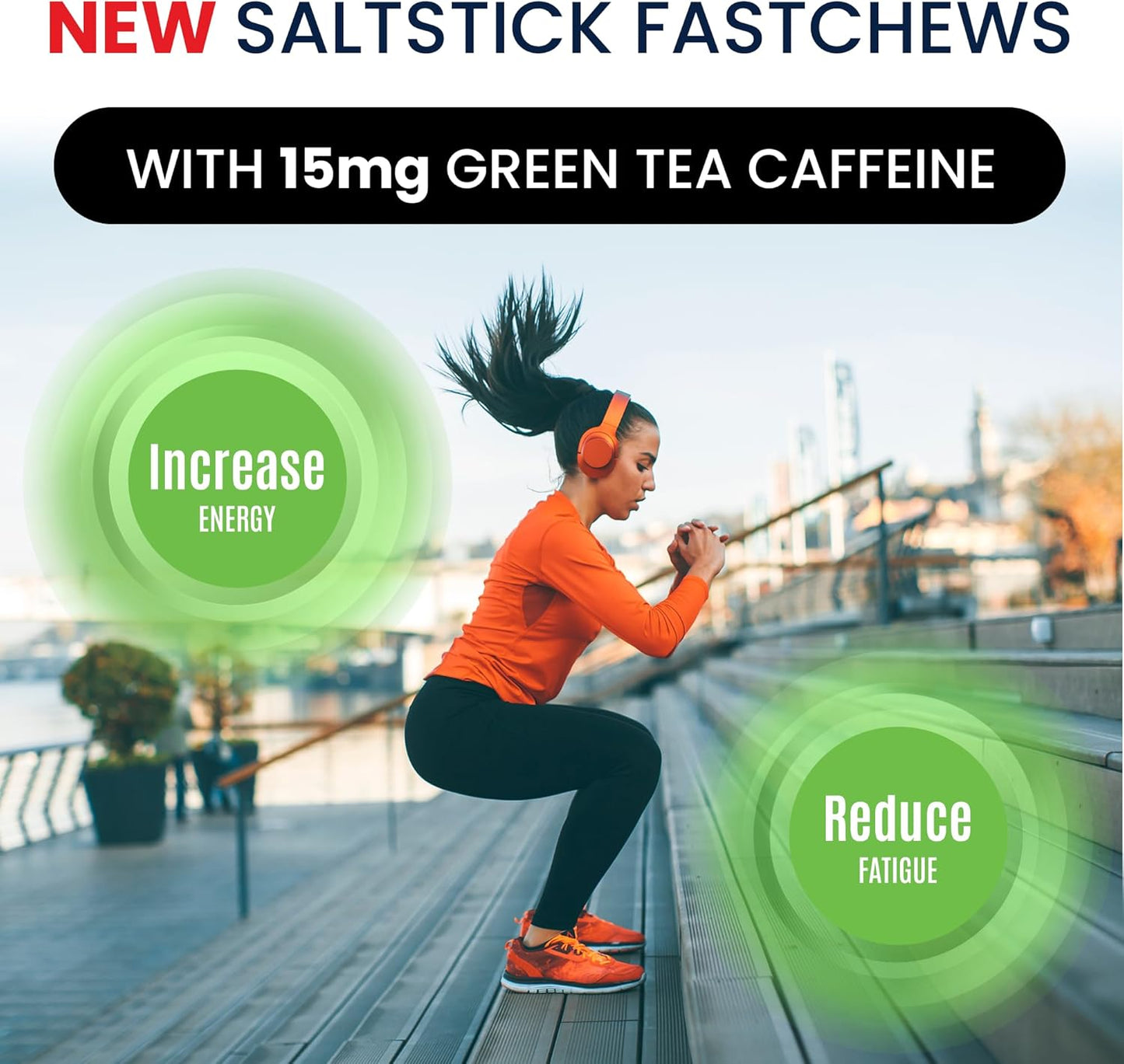 SaltStick Electrolyte FastChews with Caffeine - 60 Citrus Burst Chewable Electrolytes - Salt Tablets for Running and Hydration, Electrolyte Chews - 60 Count