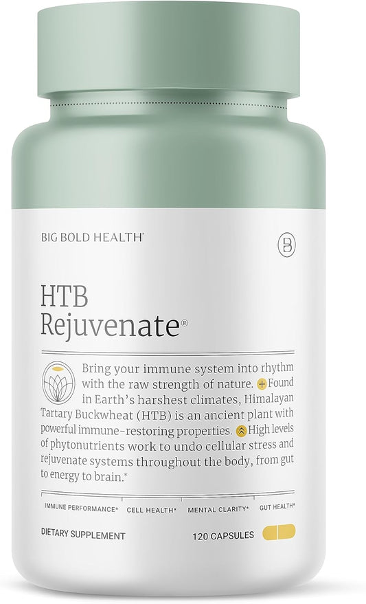 2 Month Supply - Big Bold Health HTB Rejuvenate - Immune Health Support Supplement - Himalayan Tartary Buckwheat Supplement for Immune Rejuvenation and Immune Support (120 Capsules)