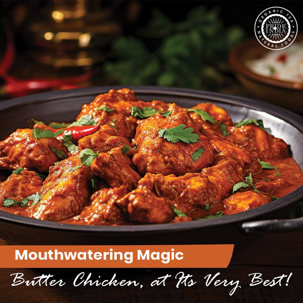 Pride of India | Butter Chicken Kebab Seasoning Marination Spice 1.7 oz (48 gm) Small Dual Sifter Bottle | Gourmet Spice Blend Ideal for Grilling, BBQ & Roasting | Prepare Juicy Kebabs, Chicken, Wraps, Pizza | Vegan, Gluten-Free, Preservatives Free