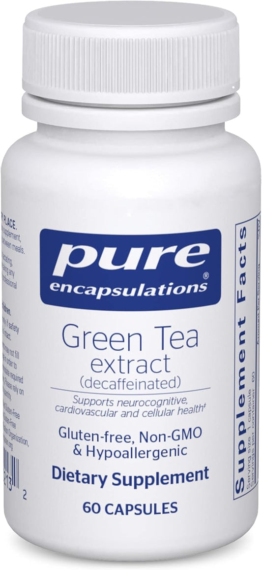 Pure Encapsulations Green Tea Extract (Decaffeinated) | Hypoallergenic Antioxidant Support for All Cells in The Body* | 60 Capsules