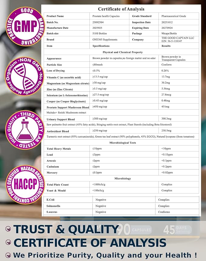 Saw Palmetto for Men - Prostate Health Supplements - Urinary and Prostate Supplement Support Antioxidant - Mushroom Blend Turmeric - 90 Capsules 45 Day Supply
