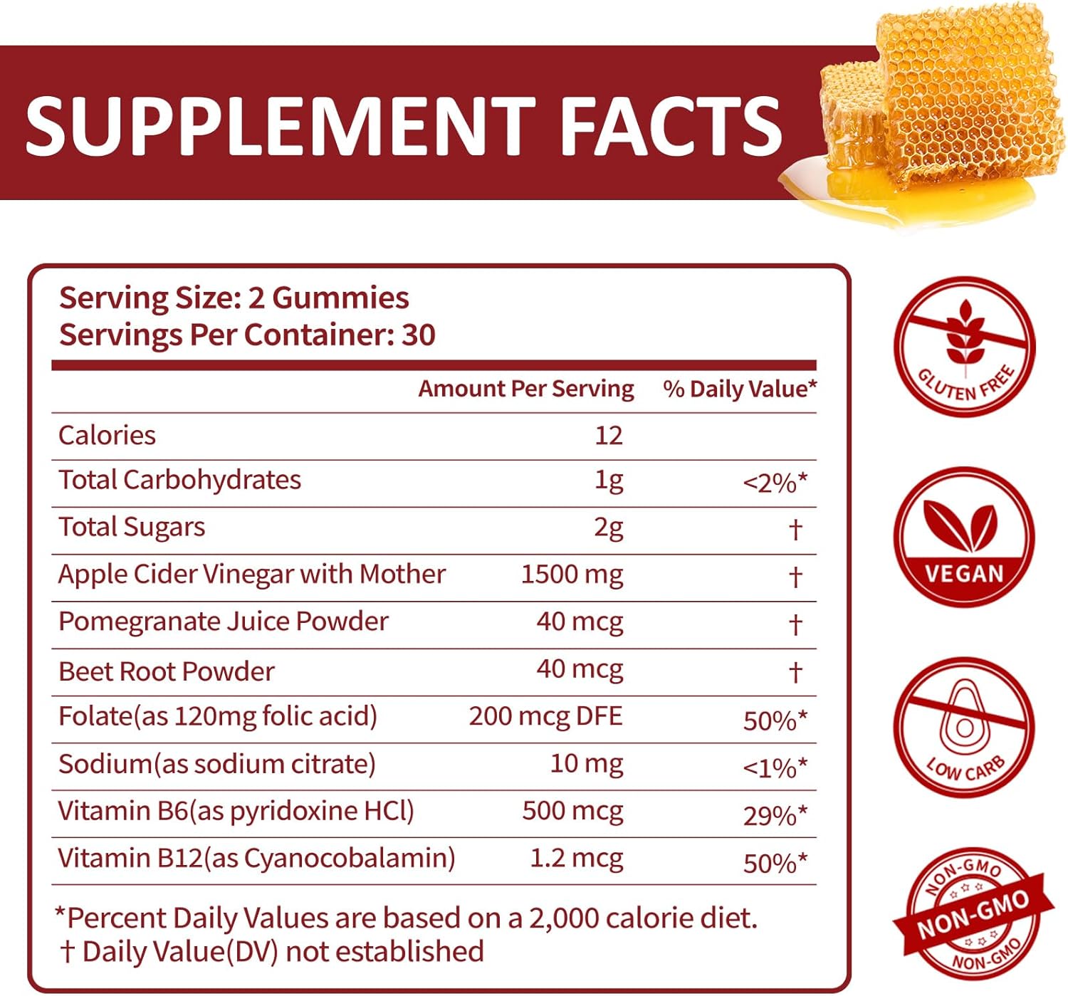 (2 Pack) Apple Cider Vinegar Gummies | Keto ACV Gummies for Supports Metabolism & Fat Burn with Vitamin B6 & B12 | ACV Supplement | Lemon Honey Flavor | 120 Vegan for Women and Men