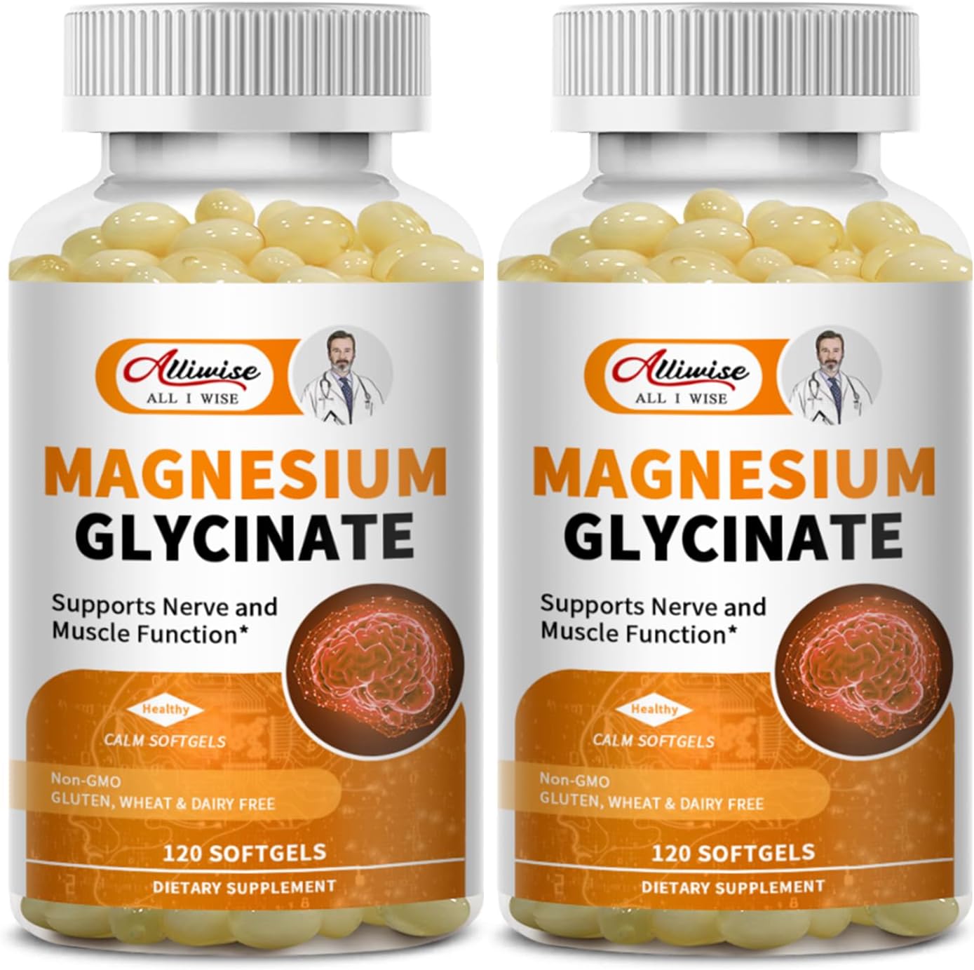 2pack Magnesium Supplement Softgels, Easy Absorption Magnesium Glycinate 400mg with Vitamin B6,D3, High Bioavailability Magnesium for Sleep & Calm Support, Nervous, Muscle & Bone Health,240count