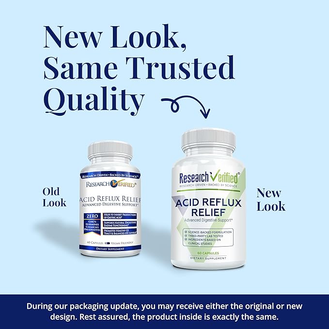 Research Verified Acid Reflux Relief - Soothe GI Problems - Melatonin, 5-HTP, Marshmallow Root - 360 Capsules - Vegan