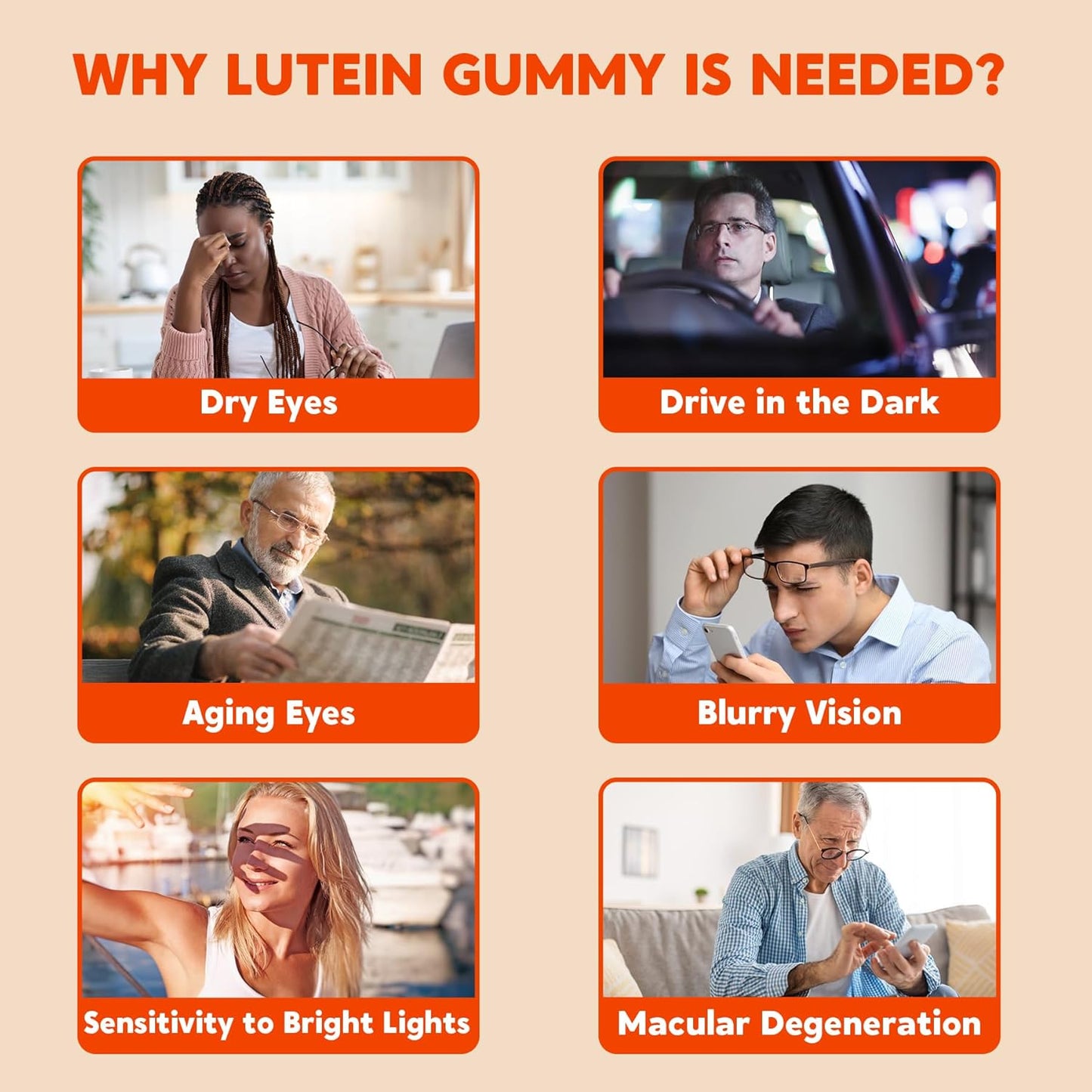 2 Pack Lutein and Zeaxanthin Supplements Gummies (25mg) Vitamins A, C, E, Bilberry, Astaxanthin - Coconut Oil for Better Absorption - for Adults & Teens Vision, Eye, Brain, Skin - Vegan, Sugar Free