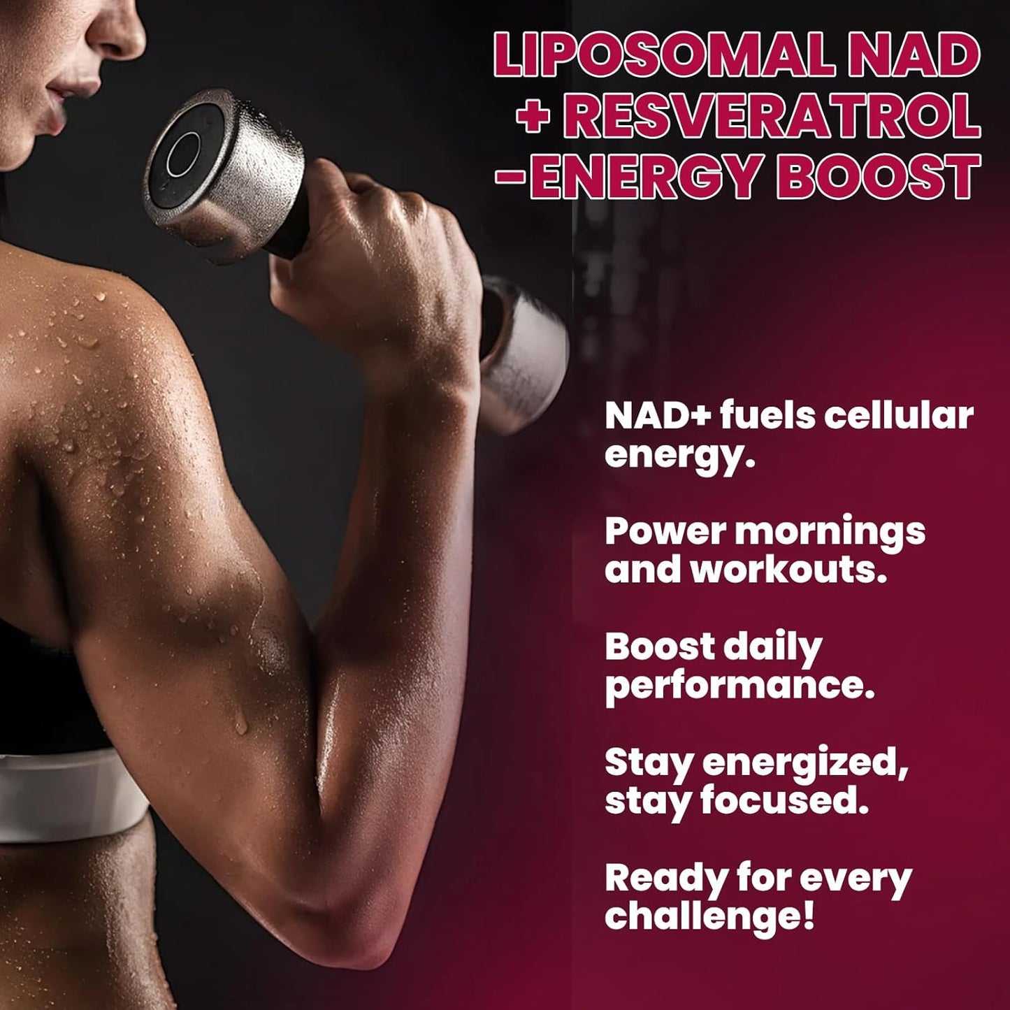 2 Pack Liposomal NAD Supplement - 1200mg NAD+ Liquid Drops for Women & Men with Resveratrol, Black Pepper Extract - Support Anti-Aging, Brain & Cellular Mitochondrial Health - Mixed Berry Flavor