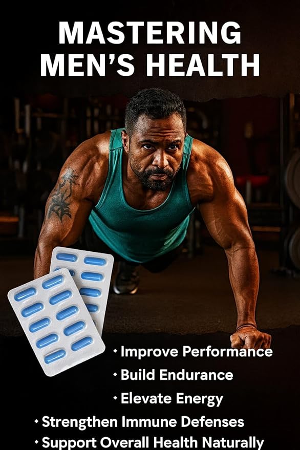 Men’s Vitality & Wellness Support – Herbal Blend for Energy, Stamina & Endurance – Natural Supplement for Daily Performance – Made in USA – 20 Pack Capsules