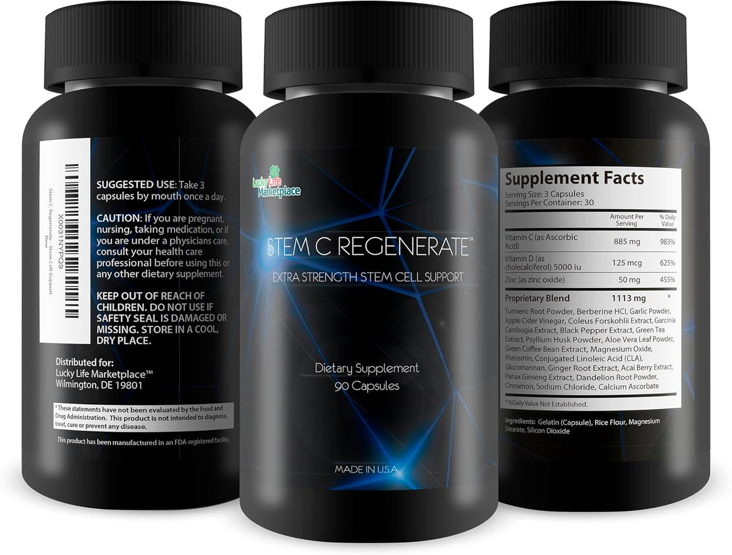 Stem C Regenerate - Natural Stem Cell Support - Help Support Boosted Natural Stem Cells, Aid Reduced Inflammation, and Oxidation - Best Stem Cell Supplements Self Proclaimed