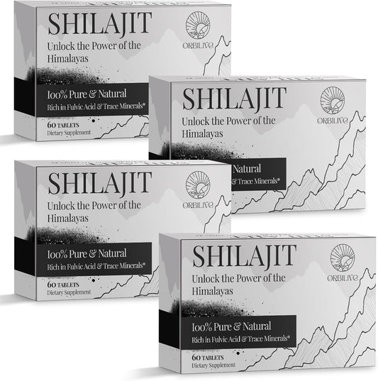30,000 MG Shilajit Tablets, 100% Shilajit Pure Himalayan Organic, Shilajit for Men and Women Rich in Fulvic Acid & 85+ Trace Minerals, Shilajit Supplement for Energy & Immune System, 240 Count