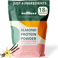 wellious Almond Protein Powder (Vanilla) - 18 Grams of Pure Healthiest Vegan Protein for Women & Men - Perfect Gluten-Free, Soy-Free & Smooth Gut Friendly Protein Powder for Sports Nutrition