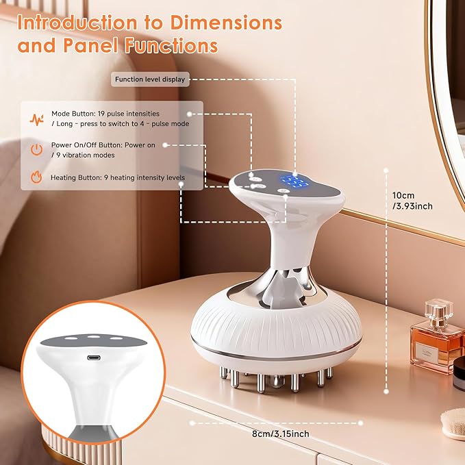 Lymphatic Drainage Massager, Anti-Cellulite Massager For Body Cellulite and Thigh & Belly Stretch Marks Reduction, Handheld Massage tools for lymphedema & lipedema, Sciatica Nerve pain relief Devices