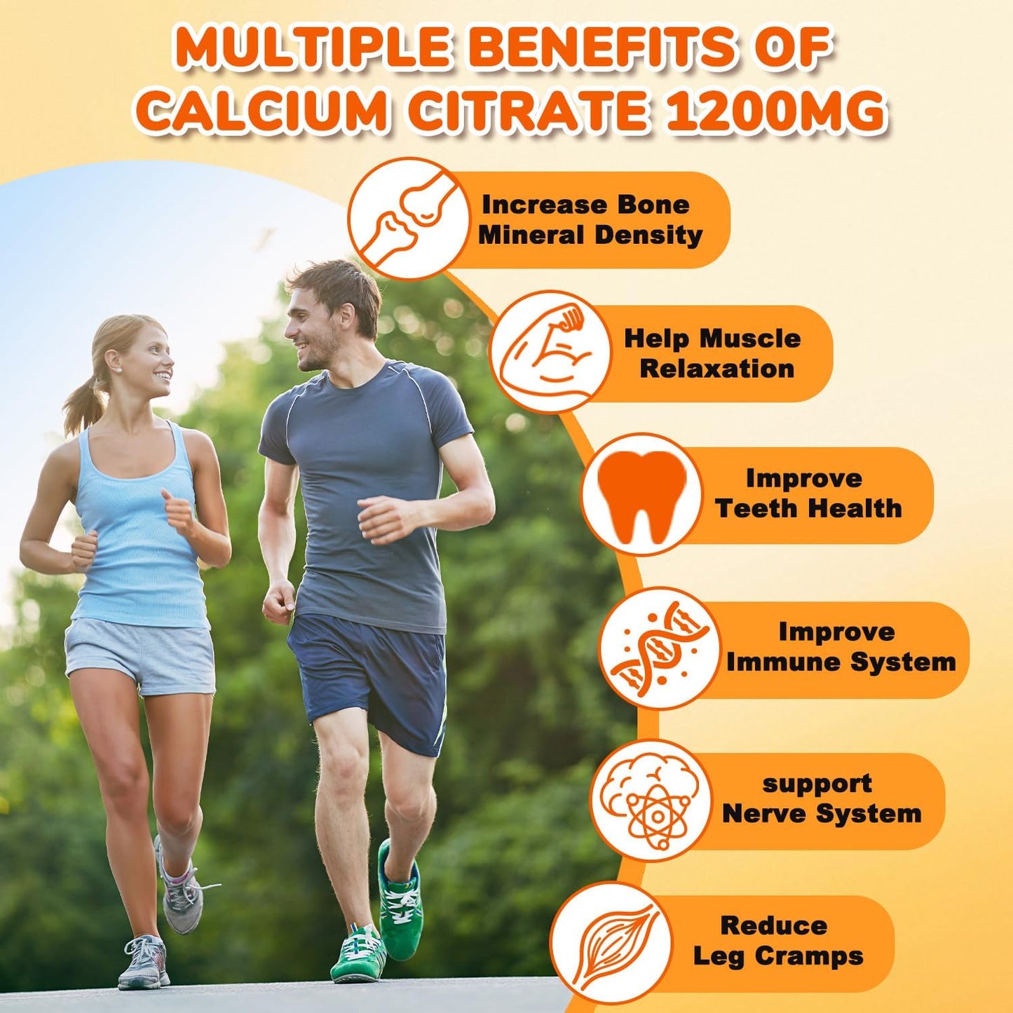 (2 Pack) Calcium Citrate Gummies,Calcium 1200 mg with Vitamin D3 and K2 for Women & Men.Supports Bone Muscle & Teeth - Natural Orange Flavor,120 Gummies- 60 Day Vegan Supply