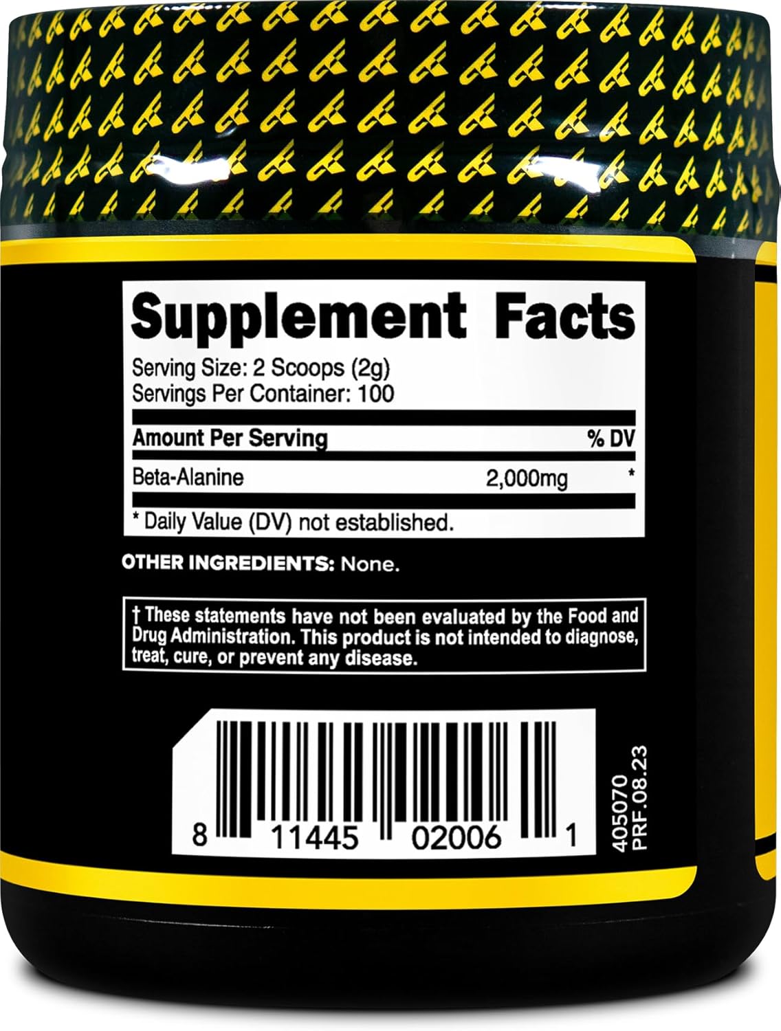 Primaforce Beta Alanine Powder, Unflavored, 200 Grams - Gluten Free, Non-GMO Supplement for Men and Women