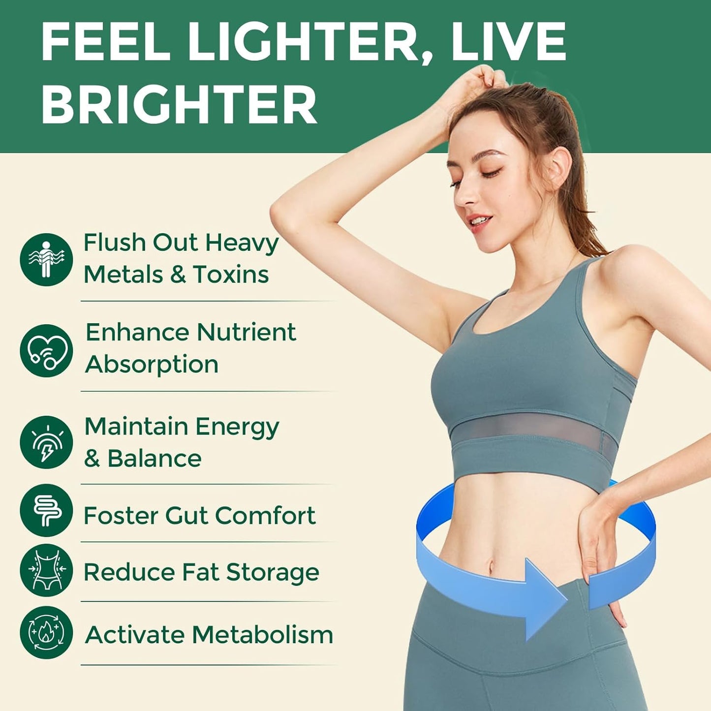 1000 MG Detox & Cleanse Capsules, 26-in-1 Plant-Based Formula for Detoxification, Detox Supplement for Women & Men, Natural Trace Binder, Liver, Antioxidant & Digestive Function, Vegan, 60 Counts