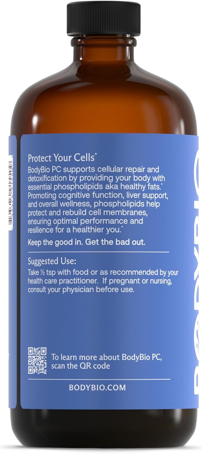 BodyBio PC - Phosphatidylcholine for Brain Health, Mental Clarity, Cognitive Function, Cellular Repair & Healthy Aging, Phospholipid Complex Supplement for Gentle Daily Detox
