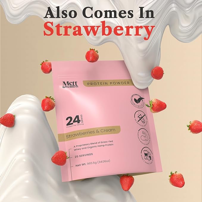 Dark Chocolate Grass-Fed Whey + Hemp Heart Protein Powder with Bovine Collagen | 24g Protein per Serving | Supports Digestion & Daily Wellness | 2.4 lbs (30 Servings)