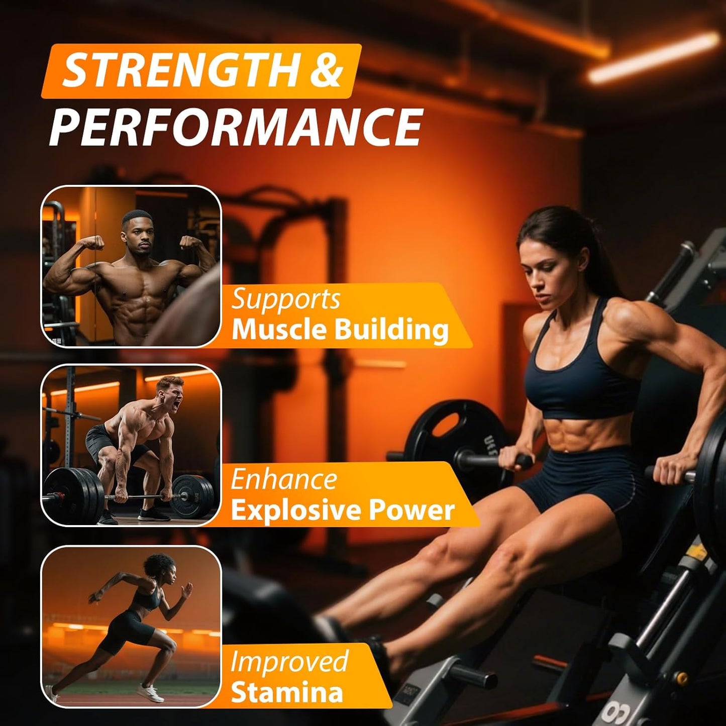 Creatine Monohydrate Gummies Complex 8500 MG for Men & Women, Creatine Monohydrate Supplement for Muscle Growth, Strength & Energy Support, Pre Workout Gummies 120 Count Mango Flavor