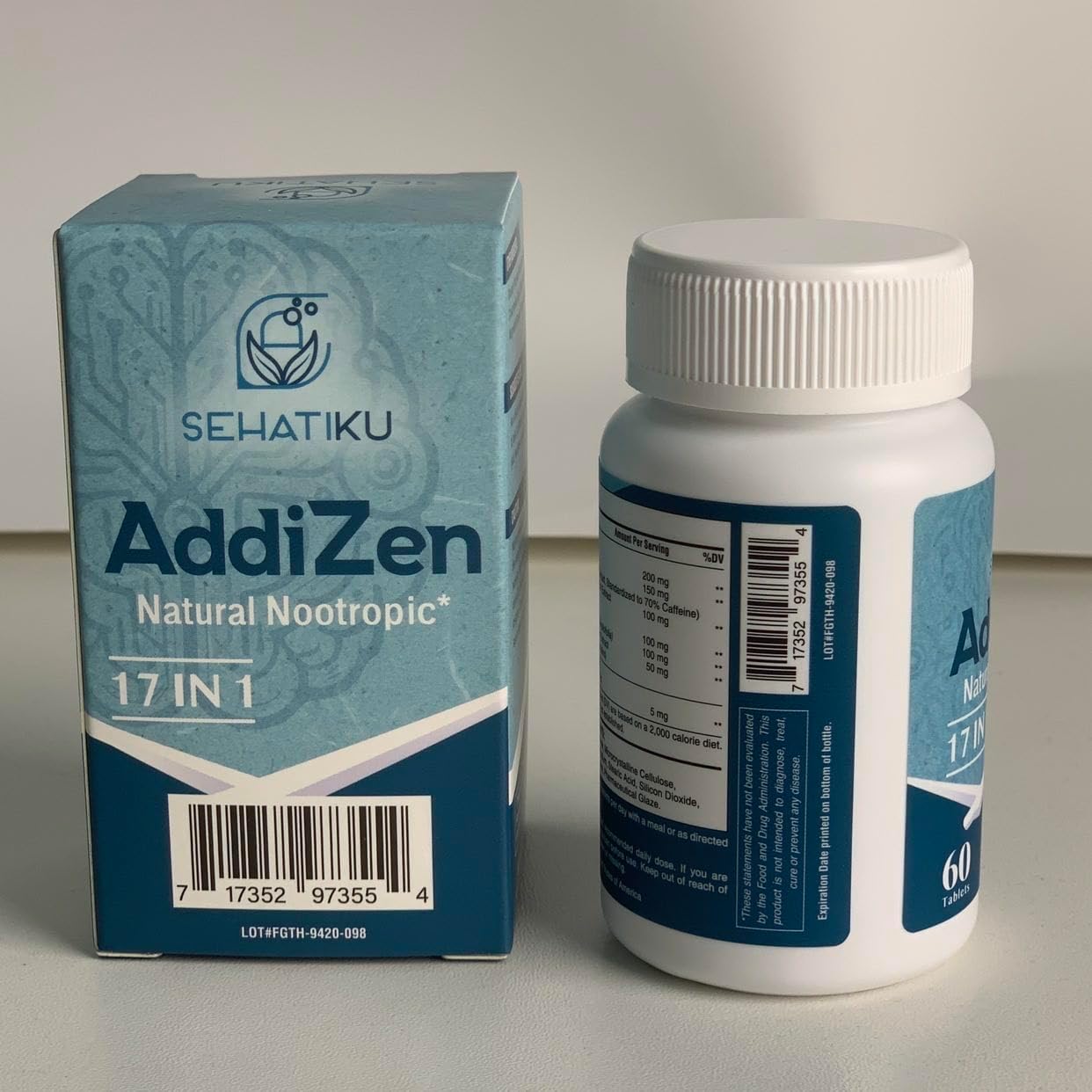 17-in-1 Brain Supplement for Memory and Focus | Natural Nootropics Brain Supplement for Brain Cognition | High Absorption | L-Theanine, Phytonutrient Blend and Vitamins B6, B12 | 60 Tablets