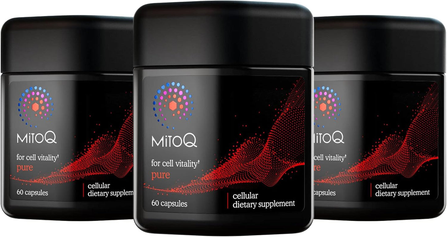 MitoQ Pure Advanced Mitochondria Supplement Superior Bioavailability to CoQ10 | Reduces Free Radical Damage for Healthy Aging, Metabolism, Heart Health, Energy, Strength & Mobility