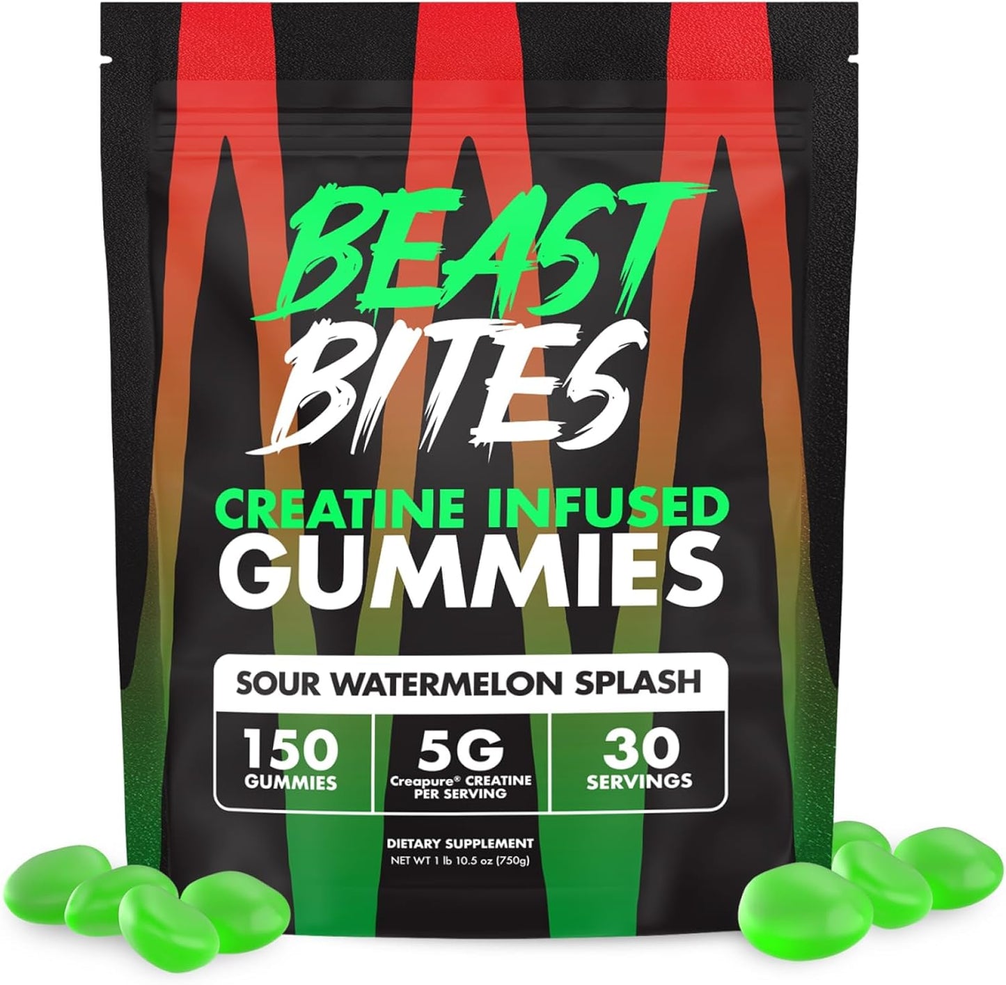 Creatine Infused Gummies - 5g Creapure Creatine Monohydrate Per Serving - NSF Certified for Sport - 30 Servings