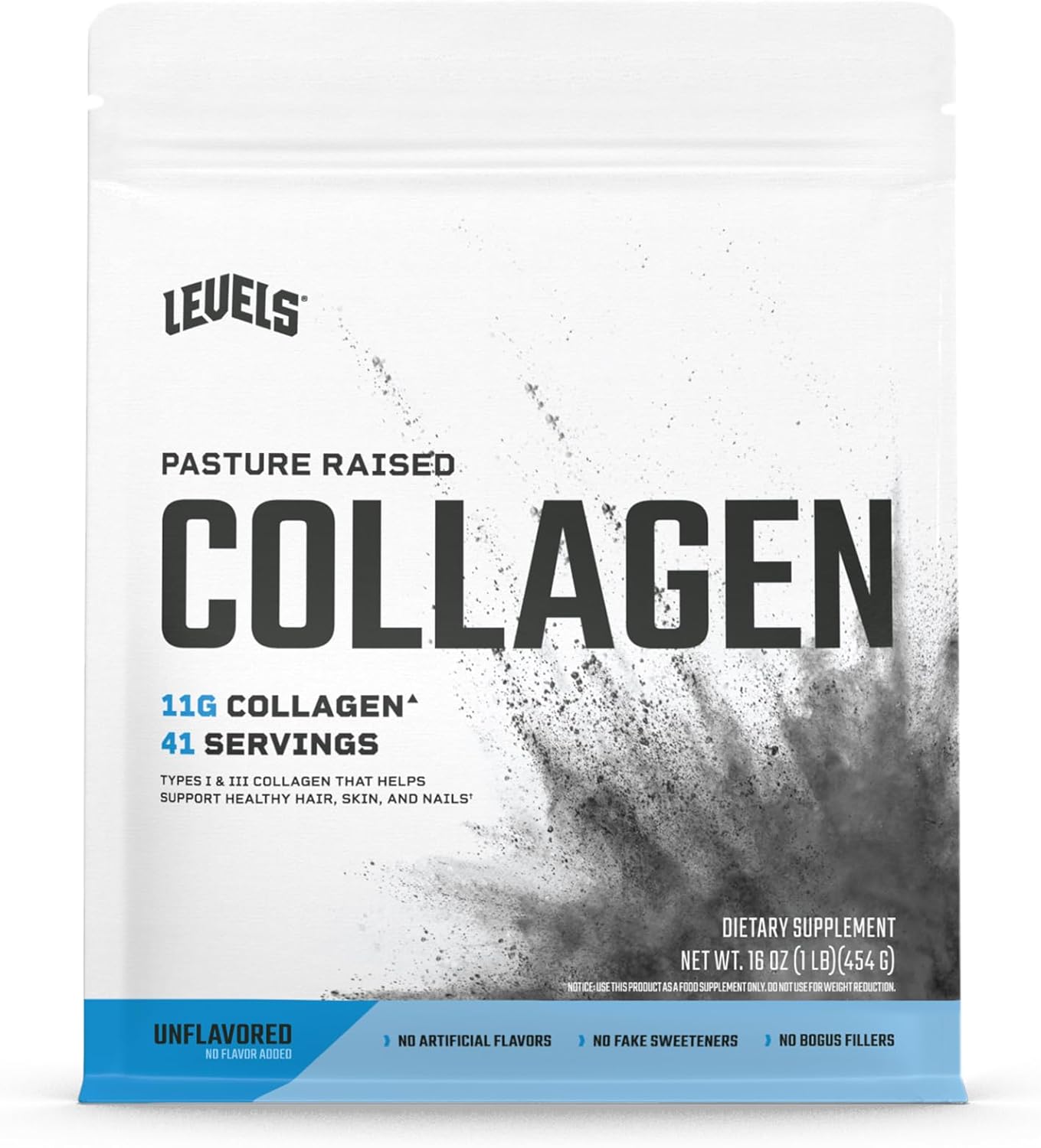 Levels Collagen Peptides, No Artificial Ingredients, 11G of Collagen, Unflavored, 1LB