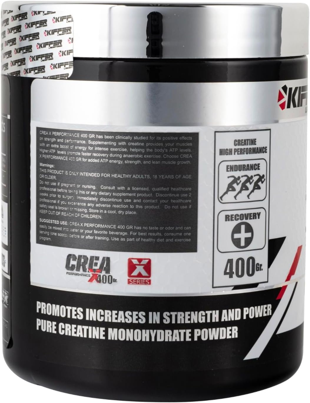 Kiffer Labs CreaX Creatine Monohydrate Powder, 400 g (80 Serving), Pure Creatine for Muscle Growth & Strength, Pre‑Workout | Unflavored, NSF‑Quality, Micronized Monohydrate