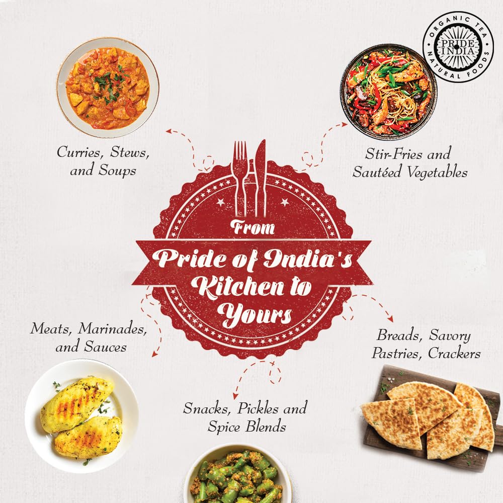 Pride of India – Ajwain Seed Powder – Gourmet Indian Spice – Made from Fresh Carom Seeds – Rich in Nutrients – Aromatic & Flavorful – Easy to Use - 8oz. Medium Dual Sifter Jar