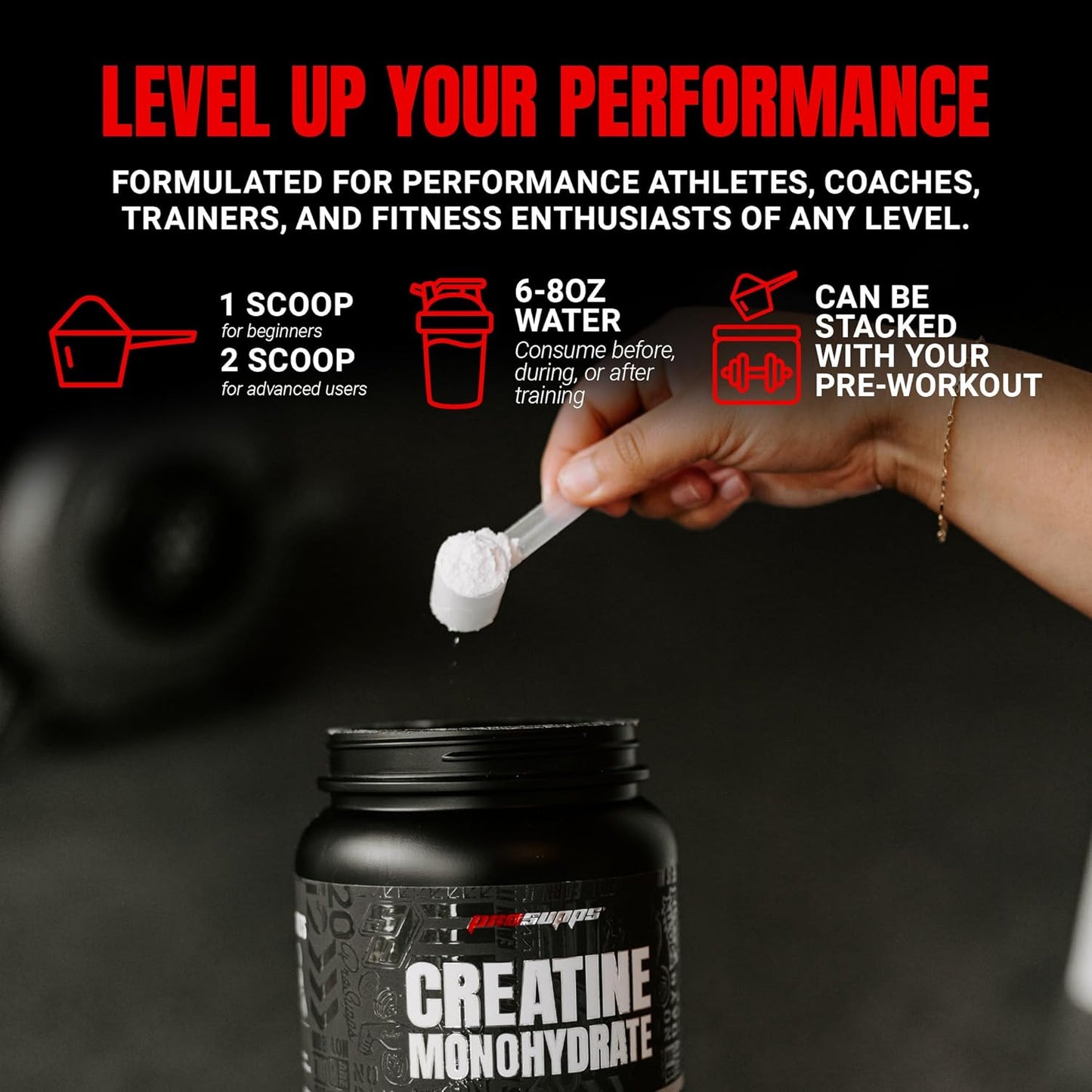 PROSUPPS Creatine Monohydrate Powder for Men & Women, Unflavored - 5000,mg of Micronized Creatine - Gym Workout Supplement for Muscle Gain & Recovery - Sugar-Free, Soy & Gluten-Free - 200 Servings