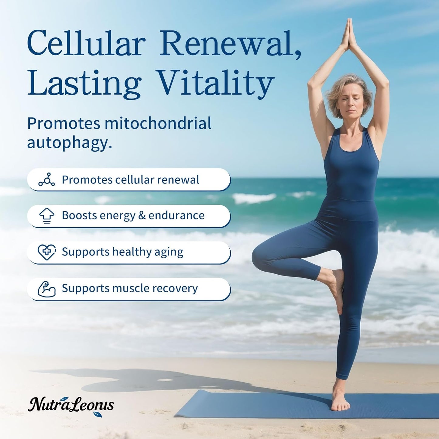 Urolithin A Supplement 1000 mg - 60 Capsules | Mitochondrial Support with NAD+ & PQQ | Boosts Cellular Energy and Rejuvenation | 99% Pure Urolithin A