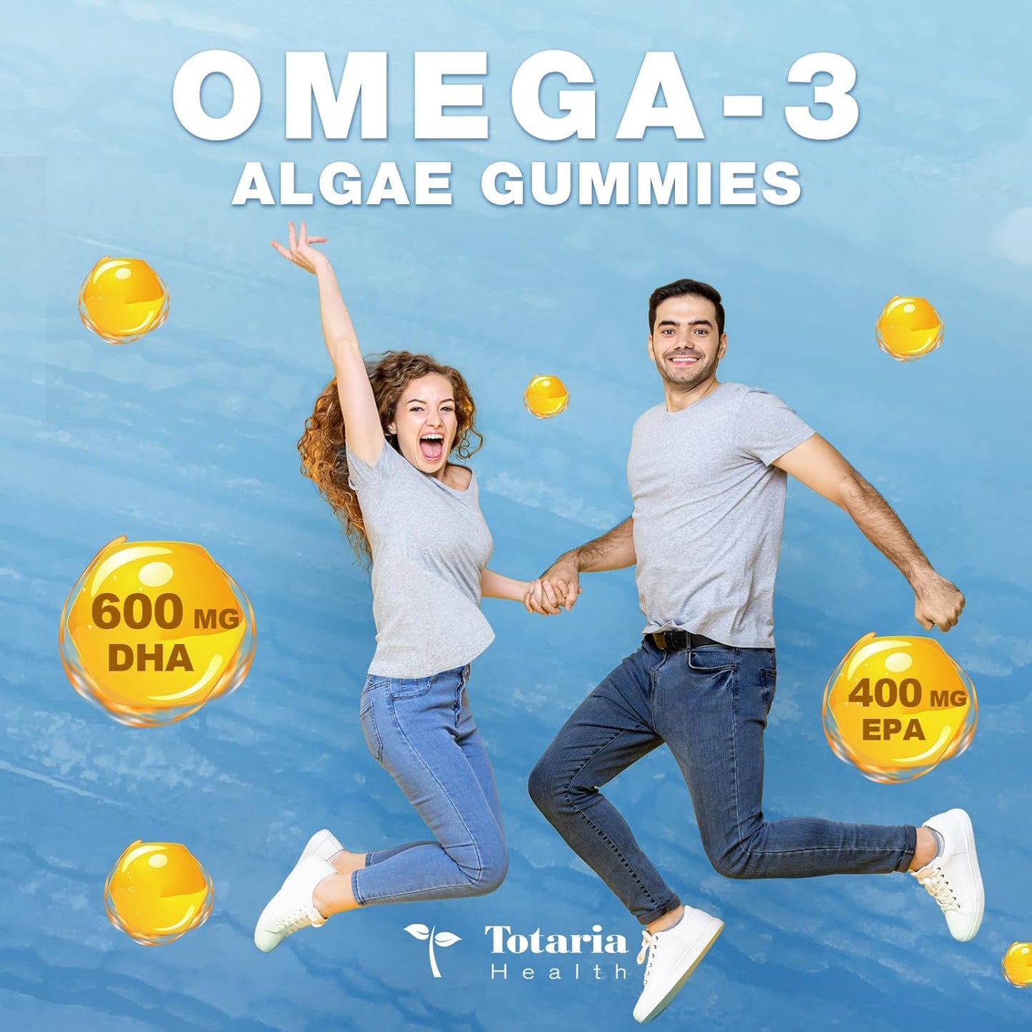 10-in-1 Vegan Omega-3 Gummies 1500mg with DHA 600mg, EPA 400mg, Phytosterols, Turmeric, CoQ10, Phosphatidylserine, Monk Fruit, Algae Omega 3 Supplement Fish Oil Alternative for Adults & Teens - 60 Cts