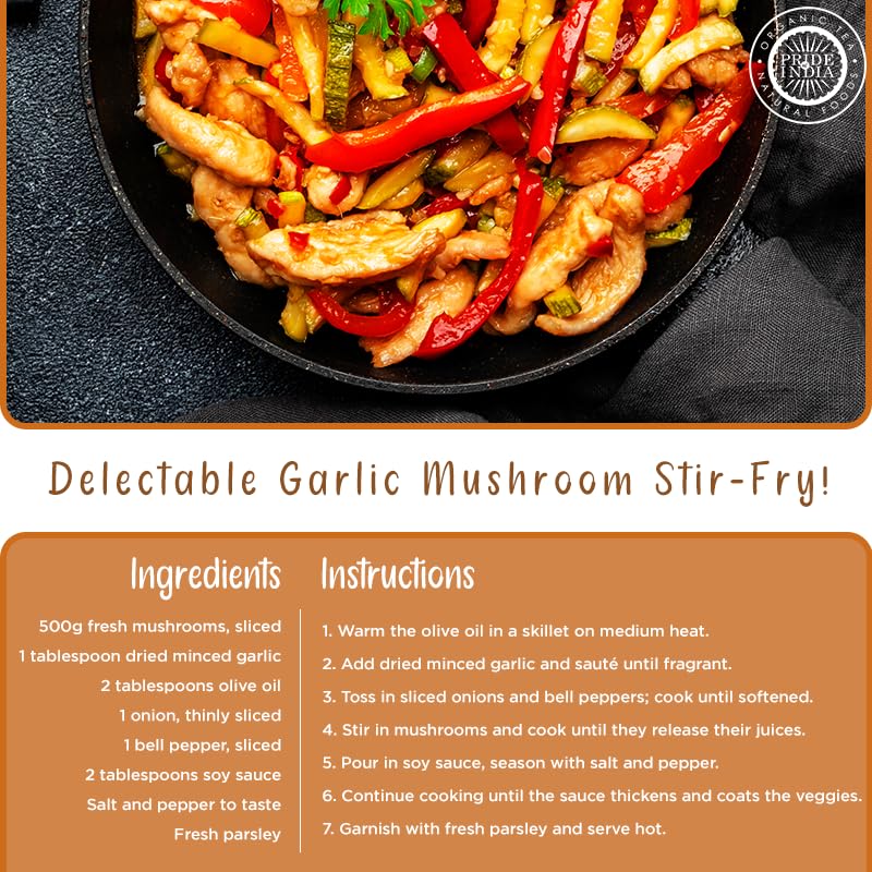 Pride of India – Garlic Minced – Gourmet Seasoning – Ideal for Dips/Sauces/Bread/Salad/Stir-Fries – Ideal Pantry Condiments – Easy to Use – 1.9 oz. Small Dual Sifter Bottle