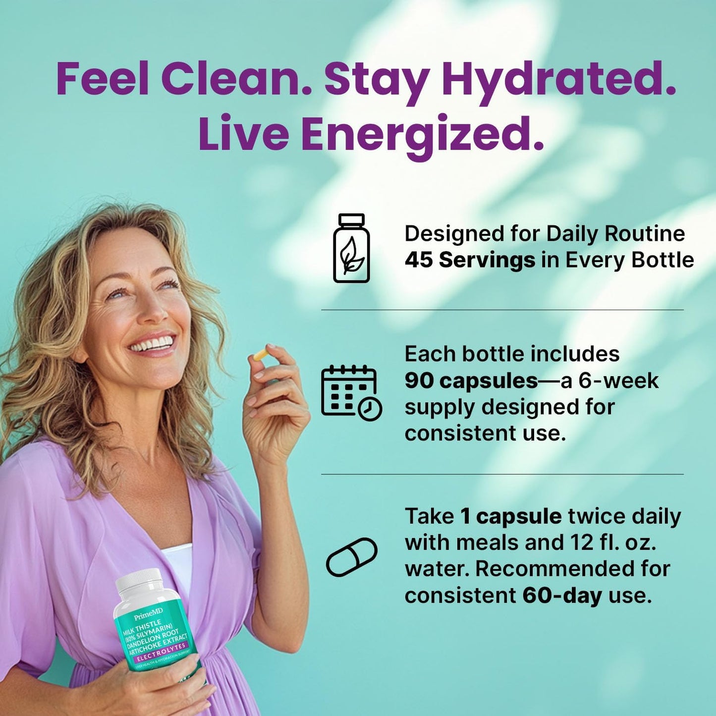 22-in-1 Liver Support Capsules – Supplement with Milk Thistle, NAC, Electrolytes & BioPerine Supplement – Smart Dose for Your Natural Filtration & Daily Hydration – 90 Vegan Capsules (Pack of 1)