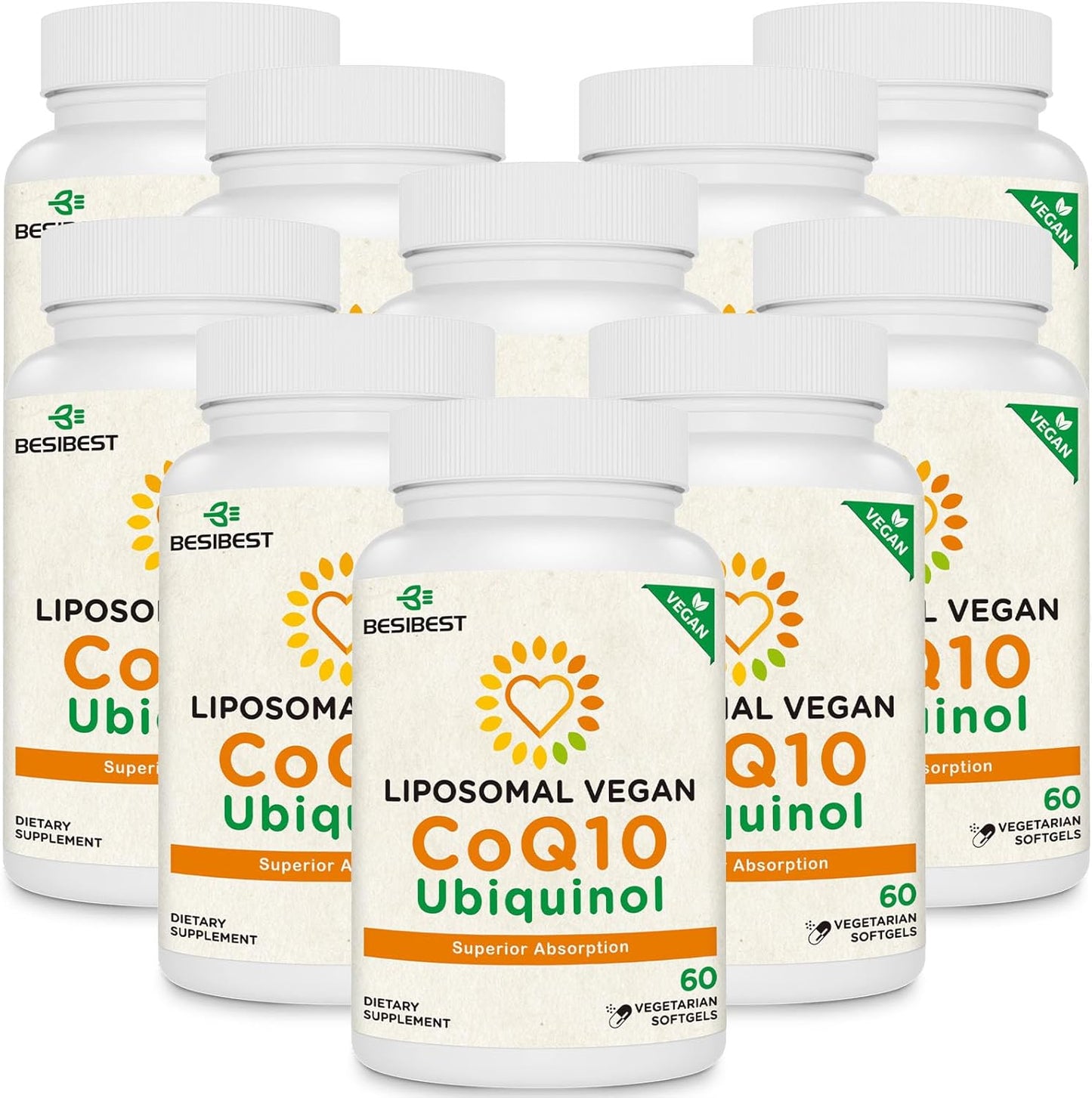 1000mg Liposomal CoQ10 Ubiquinol, 600 Vegan Softgels, High Absorption Ubiquinol CoQ10 Supplement, Active Antioxidant Form of Coenzyme Q10 for Heart Function & Energy Production