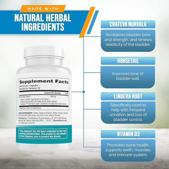 Better Bladder Ultra Control Supplement for Women & Men – Bladder Support Supplement Enhanced with Vitamin D3 to Help Reduce Urinary Leaks, Frequency & Urgency - 60 Count (1 Bottle)