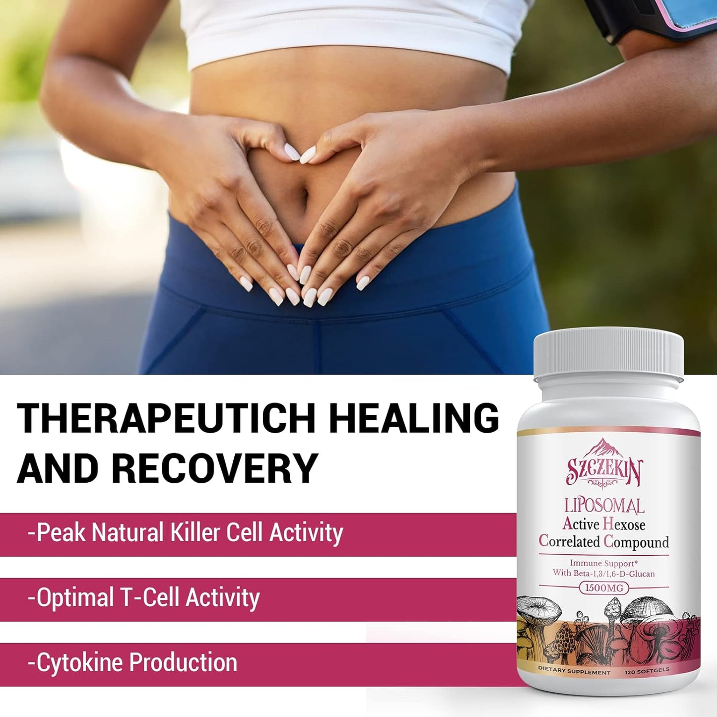 1500mg Liposomal Active Hexose Correlated Supplement,480 Soft Gels Beta-Glucans with Natural Mushroom Extract, Immune System, Liver Function, Maintain T-Cell & Killer Cell Activity