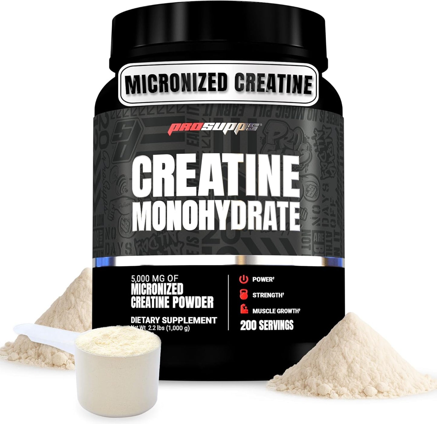 PROSUPPS Creatine Monohydrate Powder for Men & Women, Unflavored - 5000,mg of Micronized Creatine - Gym Workout Supplement for Muscle Gain & Recovery - Sugar-Free, Soy & Gluten-Free - 200 Servings