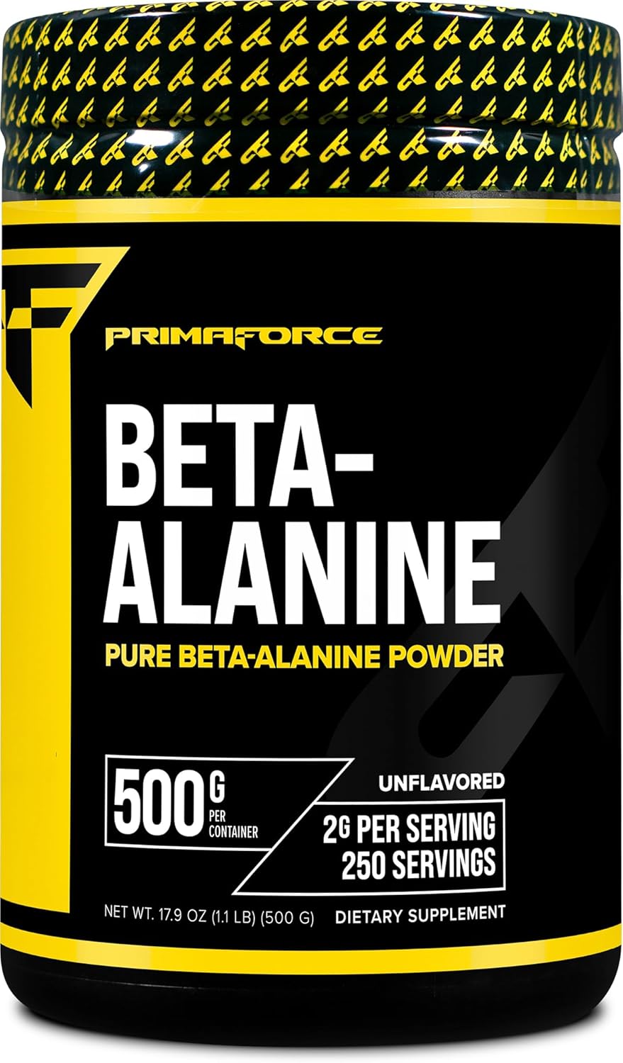 Primaforce Beta Alanine Powder 500 Grams (1.1lbs) Unflavored - Pre Workout and Post Workout Supplement