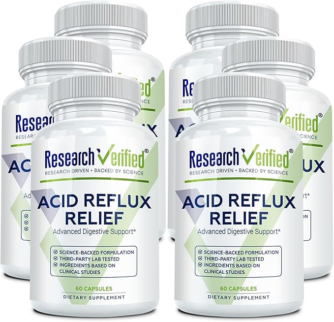 Research Verified Acid Reflux Relief - Soothe GI Problems - Melatonin, 5-HTP, Marshmallow Root - 360 Capsules - Vegan