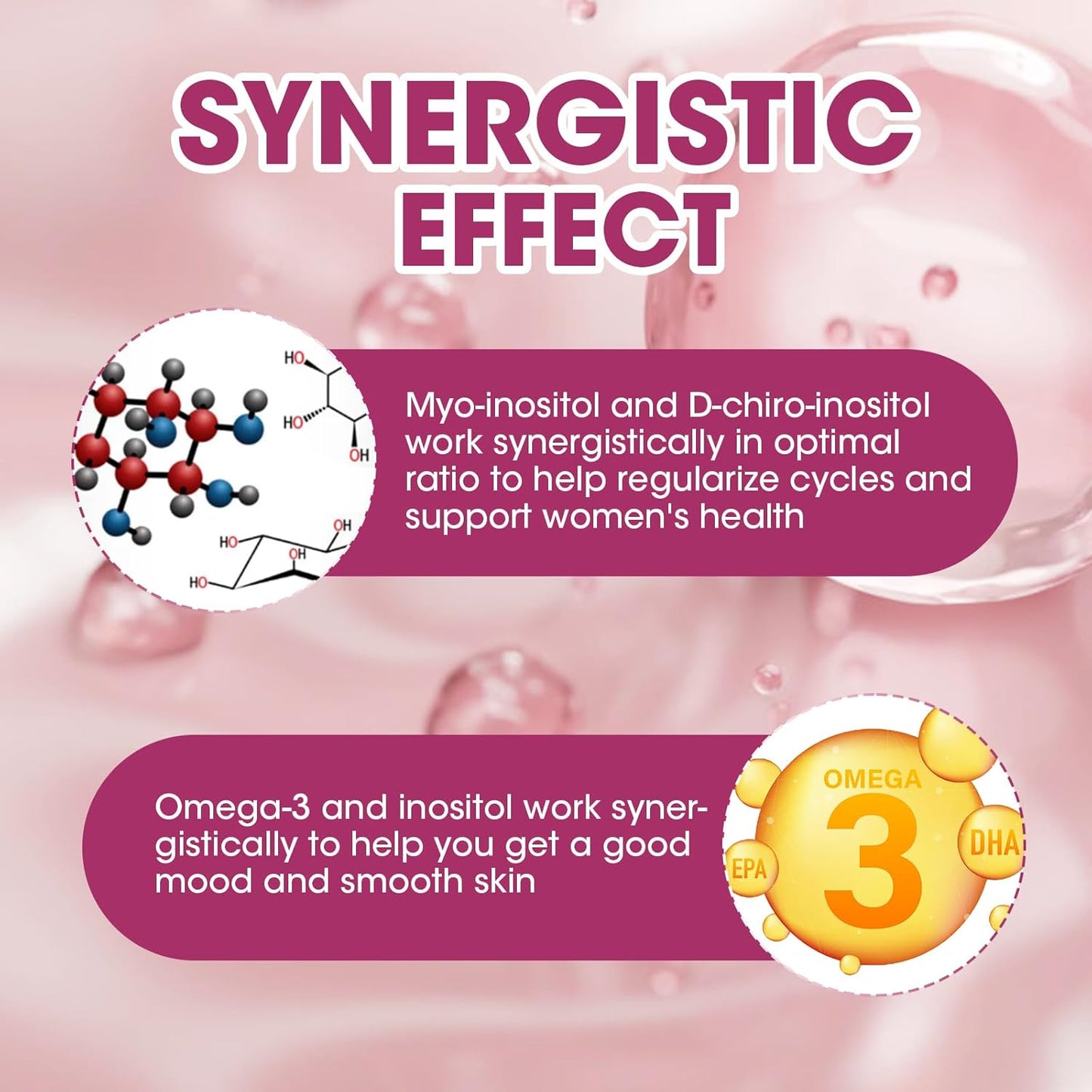Liposomal Myo-Inositol & D-Chiro Inositol Supplement for Women - 40:1 Ratio Plus Omega-3 - Hormone Balance, Support Ovarian, Help Menstrual Cycles & Mood - Vegan 120 Softgels