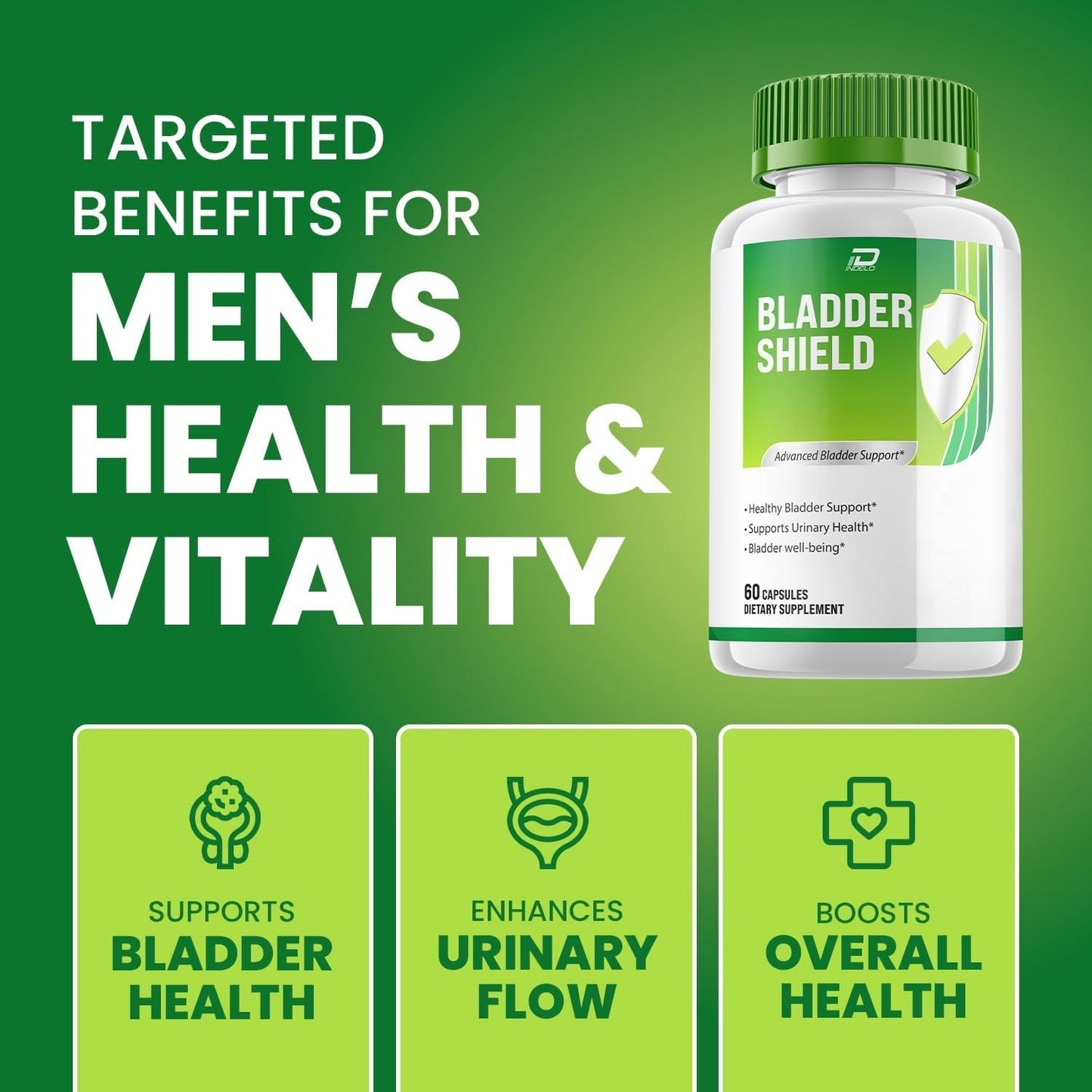 Bladder Shield Supplement for Men – BladderShield Pills Advanced Formula Supplements for Men Health Supplement, Reviews (5 Pack - 300 Capsules)