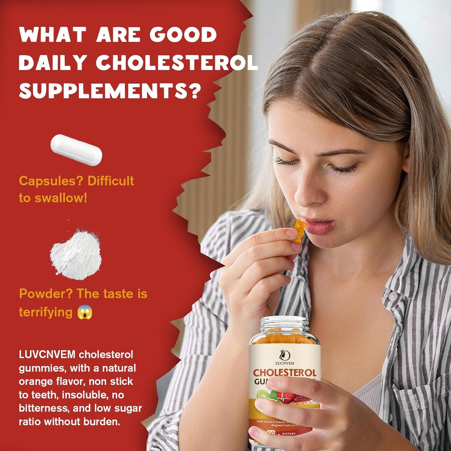 (2 Pack) Cholesterol Supplements Gummies for Cholesterol Healthy, Plant Sterols & Stanols, Red Yeast Rice, Citrus Bergamot Complex for Cholesterol, Maintain Healthy Cholesterol Levels - 60 Day Supply