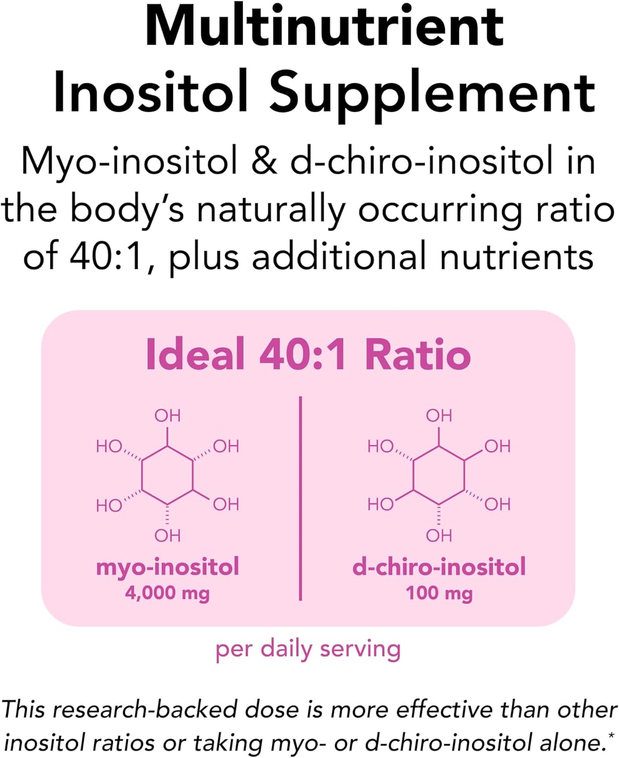Theralogix Ovasitol Plus Metabolic Health Supplement - Myo-Inositol & D-Chiro Inositol+Chromium Picolinate+Alpha-lactalbumin & Vitamin D - 90-Day Supply - Unflavored - 180 Count